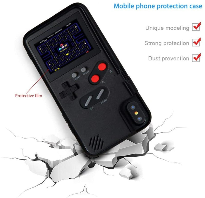 TekDrip™ RetroShield — Gameboy iPhone Case with 36 Built-In Games