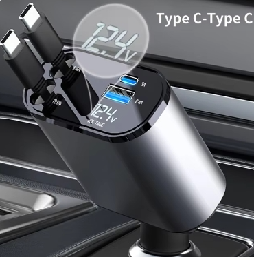 TekDrip™ VoltDrive — 120W 4-in-1 Retractable Car Charger